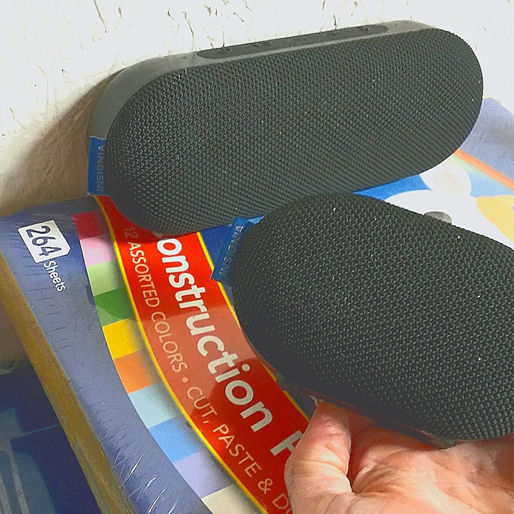 (1) mini insignia sonic portable Bluetooth speaker (2) medium INS. Bluetooth